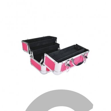 Chadog Grooming Transport Case 29,5x19x20 cm - elegantiškas, aliuminis dėklas irankiams  - rožinis 1