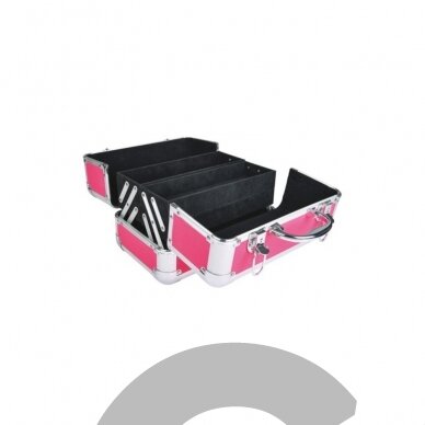 Chadog Grooming Transport Case 29,5x19x20 cm - elegantiškas, aliuminis dėklas irankiams  - rožinis 2