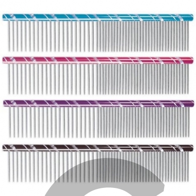 Chadog metalinės šukos 16cm mix dantukai 50/50 - 4 spalvų pasirinkimas