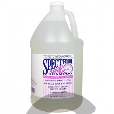 Chris Christensen Spectrum One Shampoo - восстанавливающий шампунь для пород с жесткой и грубой шерстью, концентрат 1:8 - Объем: 3,8 л Chris Christensen Spectrum One Shampoo - восстанавливающий шампунь для пород с жесткой и грубой шерстью, концентрат 1:8 - Объем: 3,8 л
