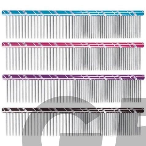 Chadog metalinės šukos 16cm mix dantukai 50/50 - 4 spalvų pasirinkimas