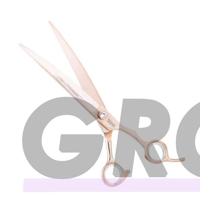 Chris Christensen Adalynn Rose Curved Scissors - profesionalios išlenktos žirklės iš japoniško plieno su titano danga 1