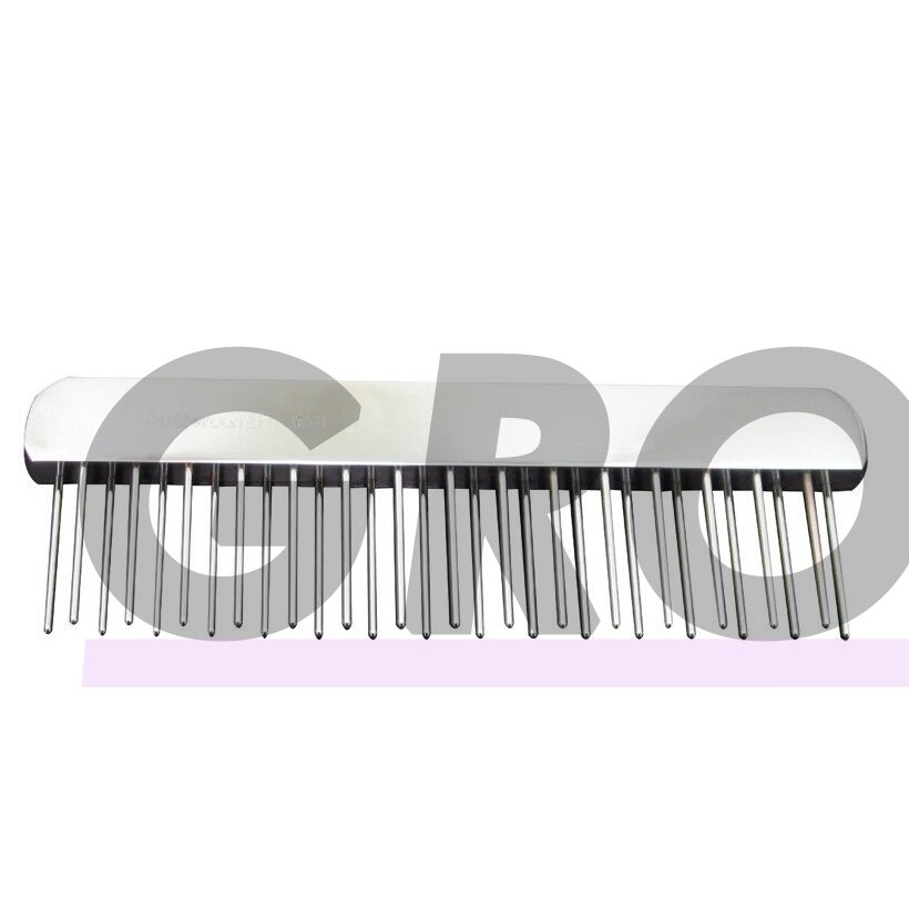 Chris Christensen Buttercomb 011 Staggered Tooth 6"(15cm) - metalinės šukos su dviem eilėmis dantų, skirtos susipainiojimams iššukuoti