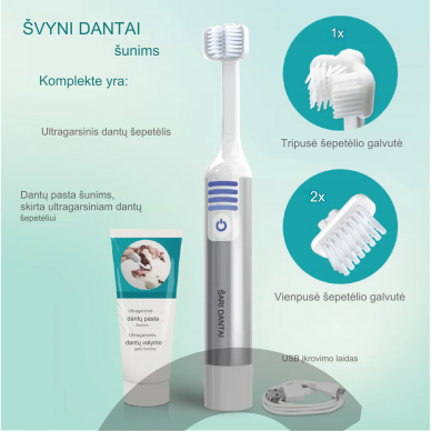 Cleany Teeth for Dogs Starter Pack - ультразвуковая зубная щетка для собак, для удаления зубного камня 1