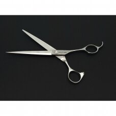 SAMURO  Professional Scissors Straight Matt Convex Blade with Sword 7 - Profesionalios tiesios matinės žirklės gyvūnams