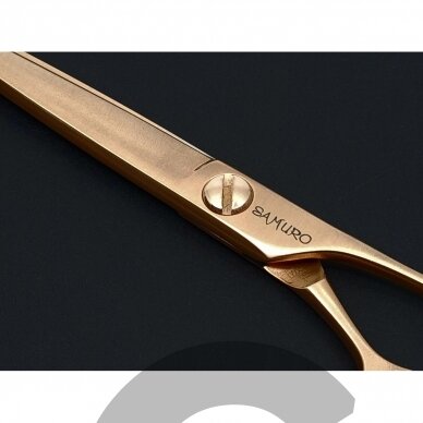 SAMURO Rose Gold scissors straight wider blade 7.5 - Tiesios žirklės gyvūnams platesnė geležtė  440C 2