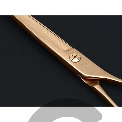 SAMURO Rose Gold scissors straight wider blade 7.5 - Tiesios žirklės gyvūnams platesnė geležtė  440C 3