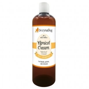 DeZynaDog Magic Formula Apricot Cream Shampoo - šampūnas paryškinantis raudonos, gelsvos, rudos ir auksinės kailio spalvą