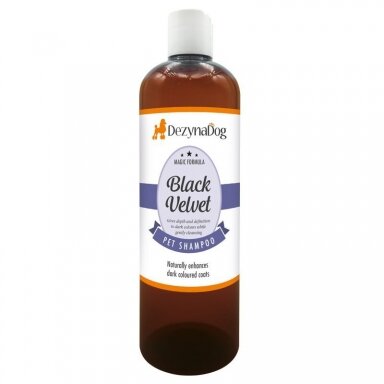 DeZynaDog Magic Formula Black Velvet Shampoo - šampūnas juodam ir tamsiam kailiui DeZynaDog Magic Formula Black Velvet Shampoo - šampūnas juodam ir tamsiam kailiui