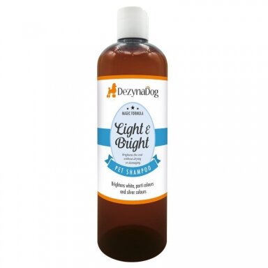 DezynaDog Magic Formula Light & Bright Shampoo - šviesinantis šampūnas baltam, šviesiam ir sidabriniam kailiui DezynaDog Magic Formula Light & Bright Shampoo - šviesinantis šampūnas baltam, šviesiam ir sidabriniam kailiui
