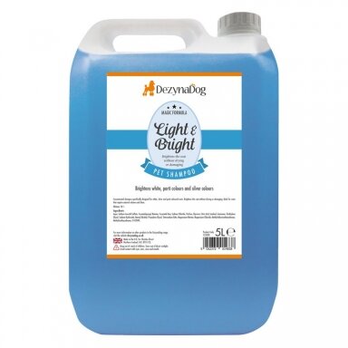 DezynaDog Magic Formula Light & Bright Shampoo - šviesinantis šampūnas baltam, šviesiam ir sidabriniam kailiui DezynaDog Magic Formula Light & Bright Shampoo - šviesinantis šampūnas baltam, šviesiam ir sidabriniam kailiui