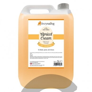 DeZynaDog Magic Formula Apricot Cream Shampoo - šampūnas paryškinantis raudonos, gelsvos, rudos ir auksinės kailio spalvą