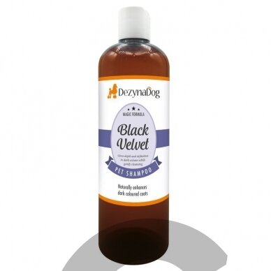 DeZynaDog Magic Formula Black Velvet Shampoo - šampūnas juodam ir tamsiam kailiui DeZynaDog Magic Formula Black Velvet Shampoo - šampūnas juodam ir tamsiam kailiui