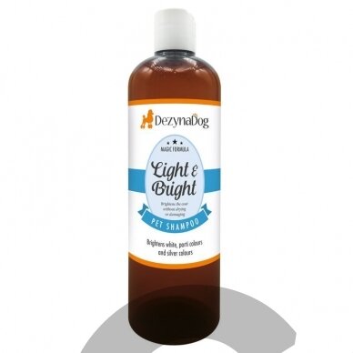 DezynaDog Magic Formula Light & Bright Shampoo - šviesinantis šampūnas baltam, šviesiam ir sidabriniam kailiui DezynaDog Magic Formula Light & Bright Shampoo - šviesinantis šampūnas baltam, šviesiam ir sidabriniam kailiui
