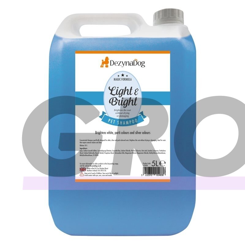 DezynaDog Magic Formula Light & Bright Shampoo - šviesinantis šampūnas baltam, šviesiam ir sidabriniam kailiui