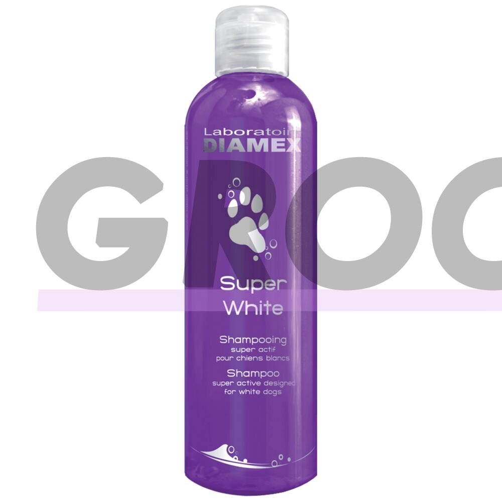 Diamex Super White - šampūnas baltiems, šviesiems ir sidabriniams plaukams, su migdolų aliejumi ir glicerinu, koncentratas 1:13 - Talpa: 250ml