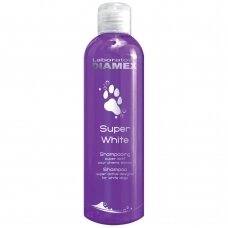 Diamex Super White - šampūnas baltiems, šviesiems ir sidabriniams plaukams, su migdolų aliejumi ir glicerinu, koncentratas 1:13 - Talpa: 250ml