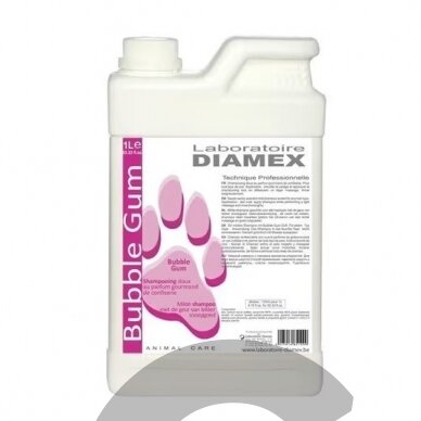"Diamex Bubble Gum" - šampūnas visų tipų kailiui, kvepiantis kramtomąja guma, koncentratas 1:8 - Talpa: 200ml 2 "Diamex Bubble Gum" - šampūnas visų tipų kailiui, kvepiantis kramtomąja guma, koncentratas 1:8 - Talpa: 200ml 2