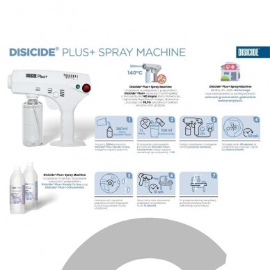 "Disicide® Plus+" purškimo mašina - profesionalus purkštuvas / pistoletas dezinfekcijai garais 3