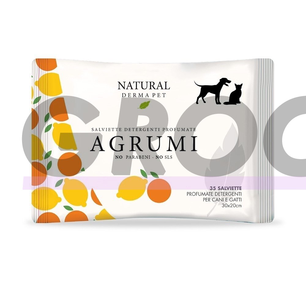Drėgnos servetėlės šunims ir katėms kailio higienai su citrusinių vaisių aromatu - 35vnt Drėgnos servetėlės šunims ir katėms kailio higienai su citrusinių vaisių aromatu - 35vnt