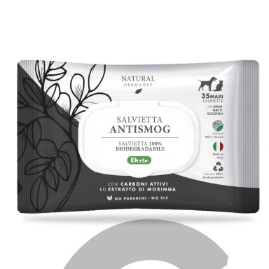Drėgnos servetėlės šunims ir katėms kailio higienai - apsauga nuo smogo su anglimi ir moringa Drėgnos servetėlės šunims ir katėms kailio higienai - apsauga nuo smogo su anglimi ir moringa