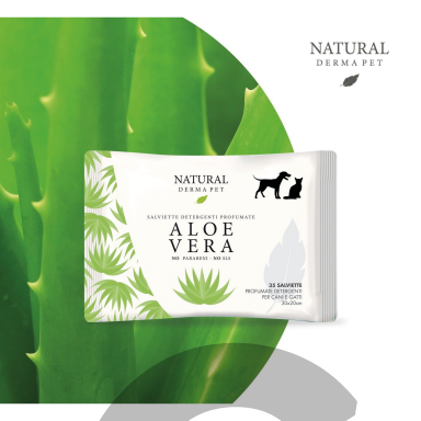 Drėgnos servetėlės šunims ir katėms kailio higienai su alavijo aromatu - 35vnt Drėgnos servetėlės šunims ir katėms kailio higienai su alavijo aromatu - 35vnt