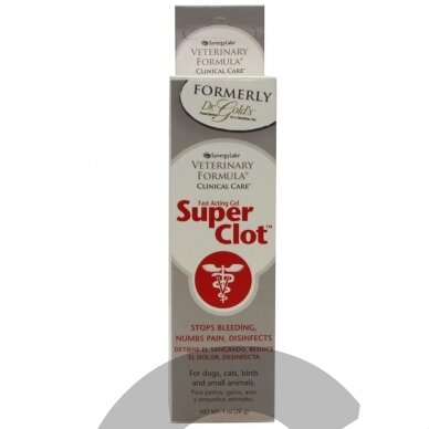 Dr. Gold's Super Clot 28g - gelinis preparatas kraujavimui stabdyti šunims, katėms, paukščiams 1 Dr. Gold's Super Clot 28g - gelinis preparatas kraujavimui stabdyti šunims, katėms, paukščiams 1