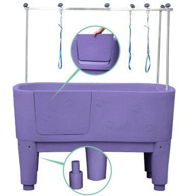 Didelė stacionari vonia šunims maudyti, violetinė Didelė stacionari vonia šunims maudyti, violetinė