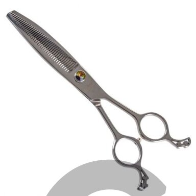 „Ehaso Revolution Curved Thinning 7“- profesionalios vienpusės išlenktos filiravimo žirklės, pagamintos iš aukščiausios kokybės, kieto japoniško plieno, 41 dantukai.