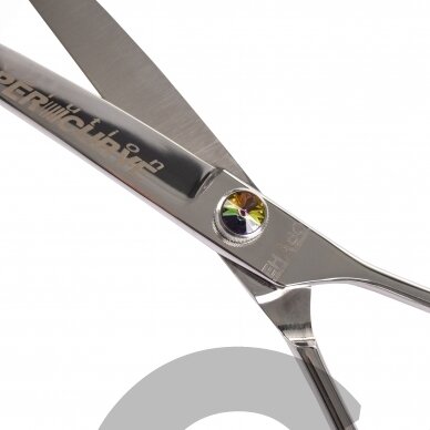 „Ehaso Revolution Super Curve Scissor 8“- profesionalios ypač išlenktos žirklės (30 ° kampu), pagamintos iš aukščiausios kokybės kieto japoniško plieno. 4