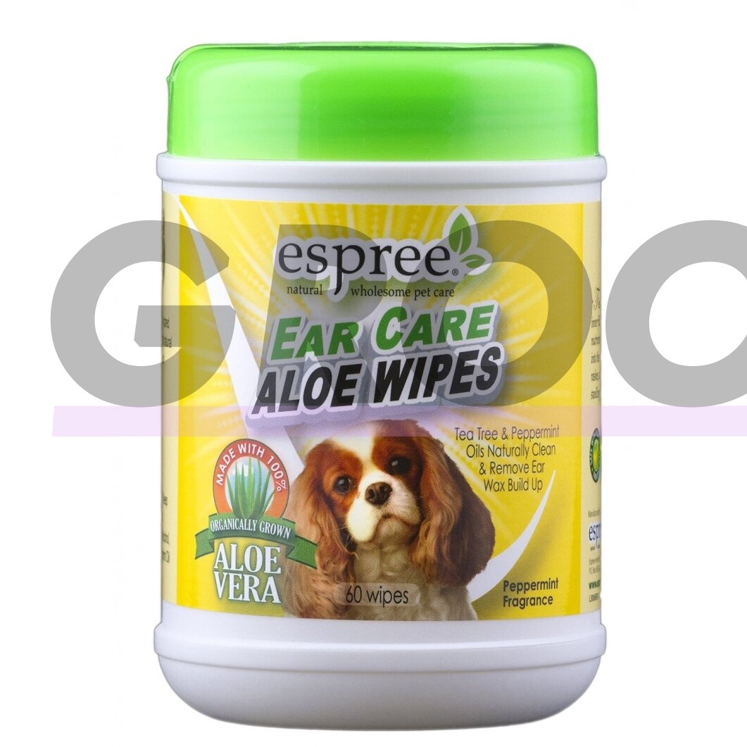 Espree Ear Care Aloe Wipes 60 - ausų priežiūros servetėlės su alaviju šunims 60 vnt.