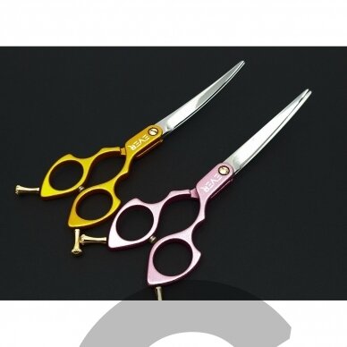 EVER Japanese Style Grooming Scissors 6,25 -profesionalios, itin  lengvos lenktos žirklės 6,25 colio. pagamintos iš japoniško nerūdijančio plieno, aliuminio rankena.