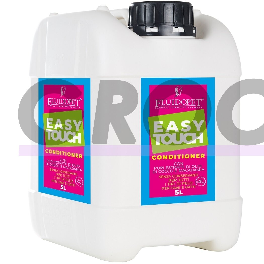 FluidoPet Easy Touch Conditioner - профессиональный, высокоэффективный кондиционер для смягчения шерсти с маслом макадамии и кокоса для собак и кошек - Объем: 5 л