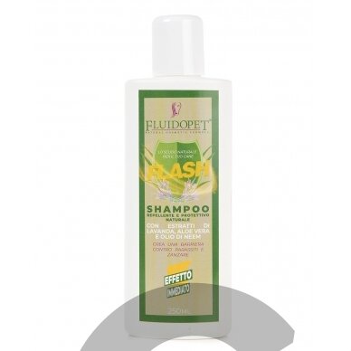 FluidoPet Flash Shampoo - veiksmingas, natūralus šampūnas nuo vabzdžių - talpa: 250 ml