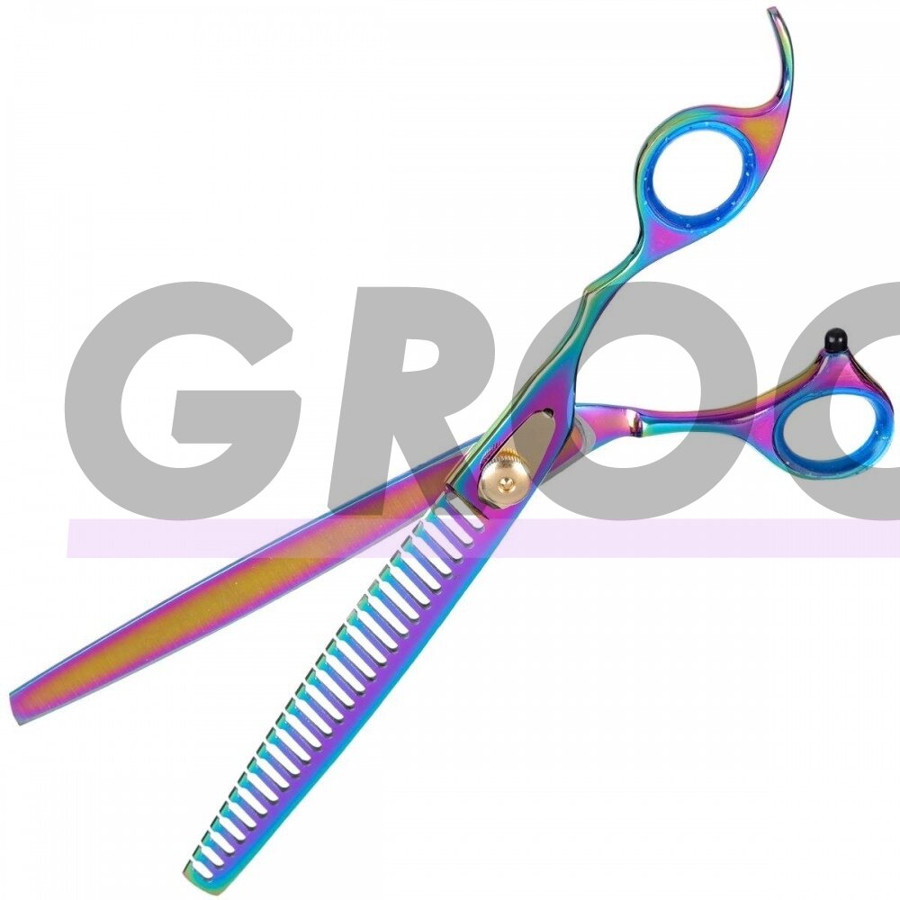 Geib Gold Rainbow Kiss Chunker 8.5 "- aukštos kokybės filiravimo žirklės su vaivorykštės apdaila, 26 dantukai.