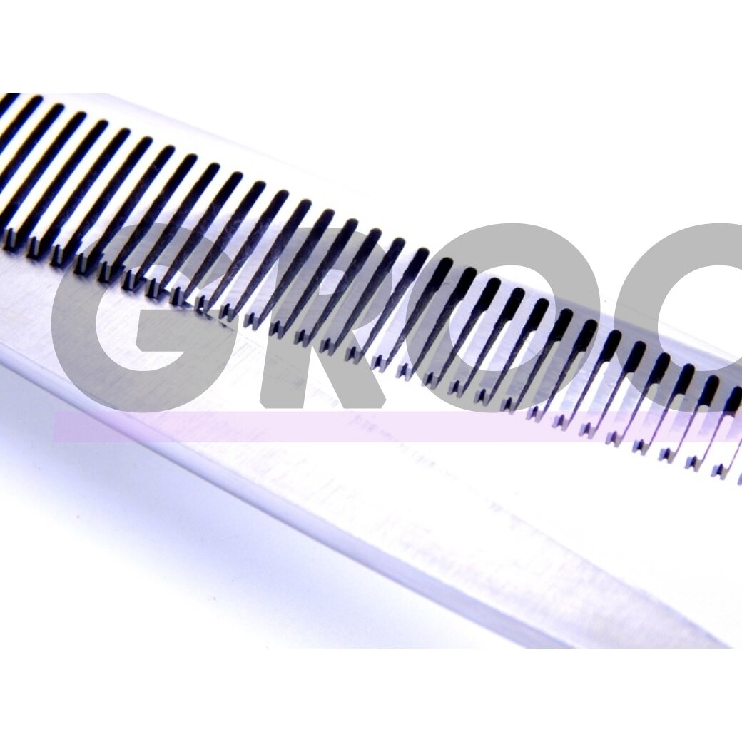 Geib Super Gator Thinning 7,5 "- profesionalios vienpusės filiravimo žirklės su ergonomiška rankena, pagamintos iš trigubai grūdinto nerūdijančio plieno, 48 dantukai. 2