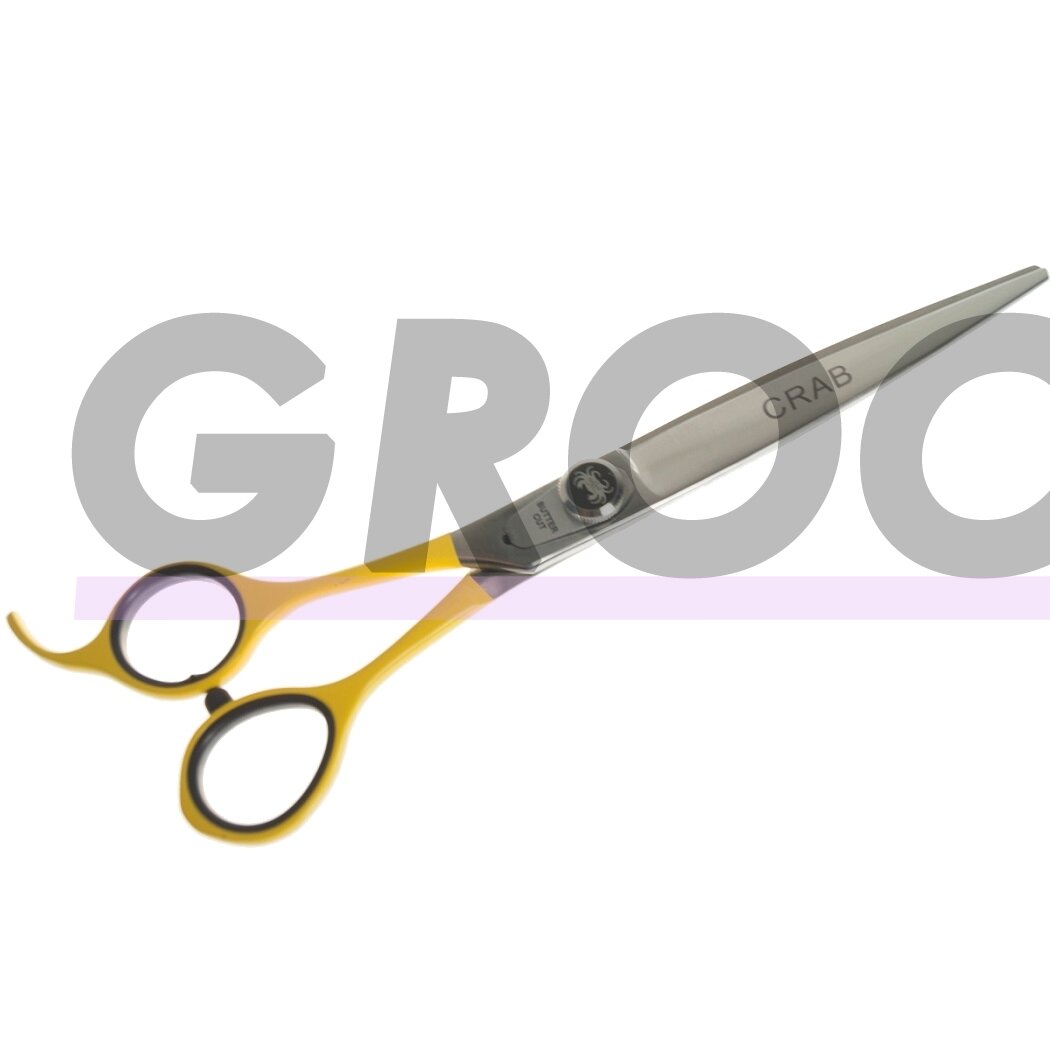 Geib Crab Straight Lefty 8,5 "Scissors Level 1 - tiesios žirklės gyvūnams kirpti su vienpusiu mikro pjūviu, kairiarankiams.