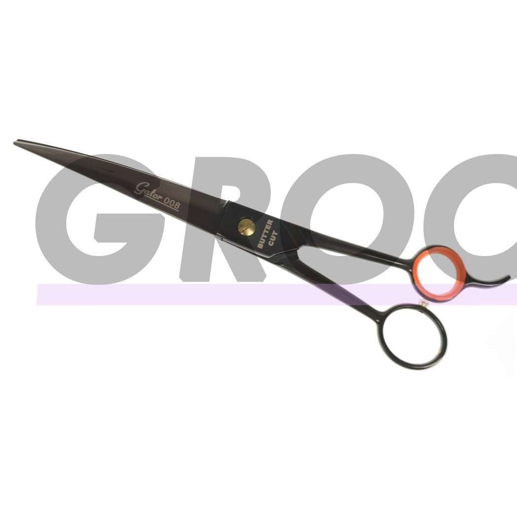„Geib Gator 008“ išlenktos žirklės - profesionalios japoniškos nerūdijančio plieno išlenktos žirklės su juoda apdaila - dydis: 8,5". „Geib Gator 008“ išlenktos žirklės - profesionalios japoniškos nerūdijančio plieno išlenktos žirklės su juoda apdaila - dydis: 8,5".