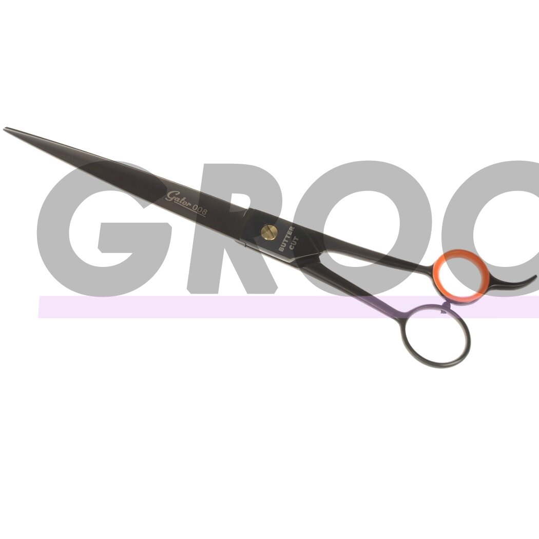 „Geib Gator 008 Straight Scissor“ - profesionalios japoniškos nerūdijančio plieno tiesios žirklės su juoda apdaila - Dydis: 9,5 ". „Geib Gator 008 Straight Scissor“ - profesionalios japoniškos nerūdijančio plieno tiesios žirklės su juoda apdaila - Dydis: 9,5 ".