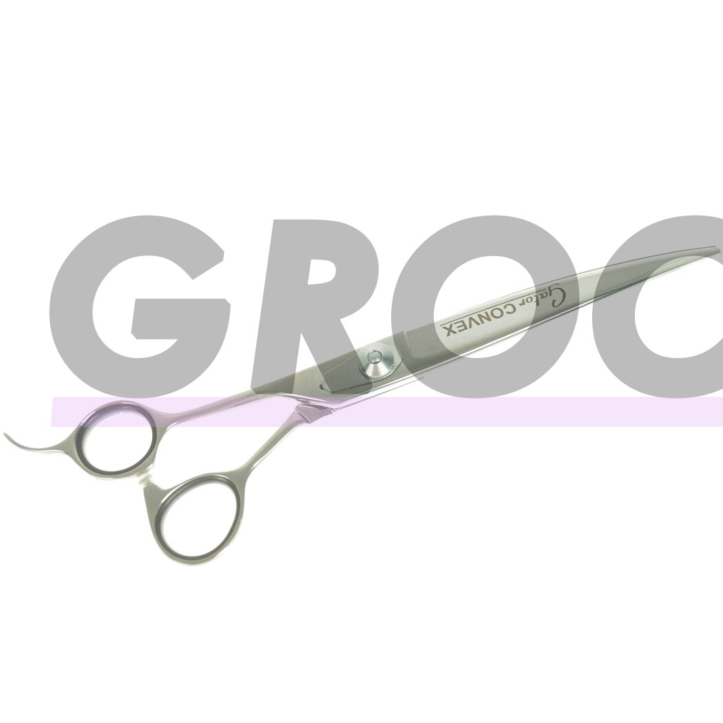 „Geib Gator Lefty Convex Scissor 8,5“-profesionalios žirklės, pagamintos iš japoniško nerūdijančio plieno, su vienpusiais mikropjūviais ir išgaubtais ašmenimis, kairiarankiams. „Geib Gator Lefty Convex Scissor 8,5“-profesionalios žirklės, pagamintos iš japoniško nerūdijančio plieno, su vienpusiais mikropjūviais ir išgaubtais ašmenimis, kairiarankiams.