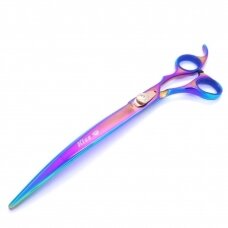 Geib Gold Rainbow Kiss Curved Scissors - aukštos kokybės lenktos žirklės su mikro pjūviu ir vaivorykštės apdaila - Dydis: 9,5 ".