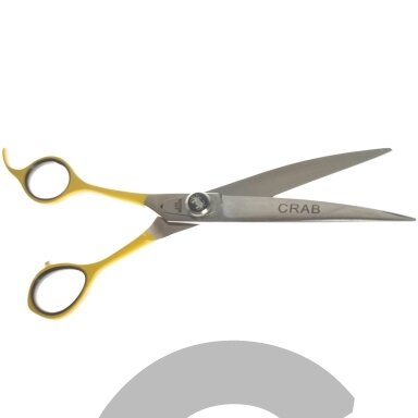 Geib Crab Curved Lefty Scissors Level 2 8,5"- wysokiej jakości nożyczki gięte do strzyżenia zwierząt z jednostronnym mikroszlifem, leworęczne