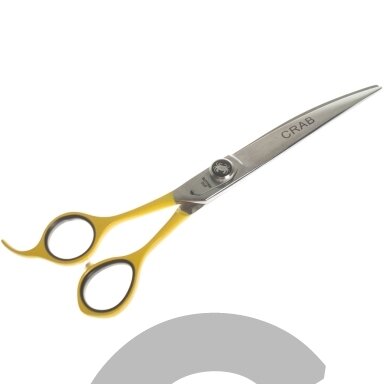 Geib Crab Curved Lefty Scissors Level 2 8,5"- wysokiej jakości nożyczki gięte do strzyżenia zwierząt z jednostronnym mikroszlifem, leworęczne