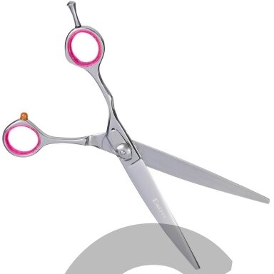 Geib Entree Left Curved Scissor 8,5" – aukštos kokybės japoniško plieno priežiūros žirklės, lenktos kairiarankiams.