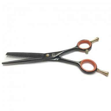 Geib Gator 008 Thinning 6,5 "- profesionalios vienpusės japoniško nerūdijančio plieno filiravimo žirklės su juoda apdaila, 40 dantukų.