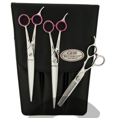 Geib Gator Scissors Set 7,5 "- profesionalių žirklių ir filiravimo žirklių rinkinys iš japoniško nerūdijančio plieno, 3 vnt.