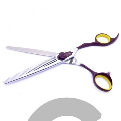 Geib Avanti Comfort Plus Thinning 7,5 "- profesionalios vienpusės filiravimo žirklės su ergonomiška rankena, 47 dantukai. 1