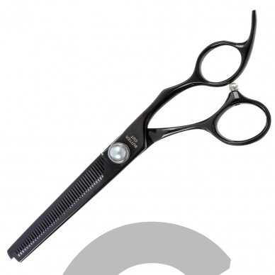 Geib Black Pearl Thinners - profesionalios vienpusės filiravimo žirklės iš kobalto plieno - Dydis: 7,5 "- 47 dantukai. Geib Black Pearl Thinners - profesionalios vienpusės filiravimo žirklės iš kobalto plieno - Dydis: 7,5 "- 47 dantukai.
