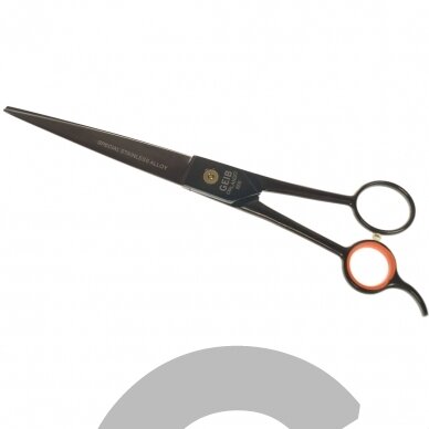 „Geib Gator 008 Straight Scissor“ - profesionalios japoniškos nerūdijančio plieno tiesios žirklės su juoda apdaila - Dydis: 8.5". "