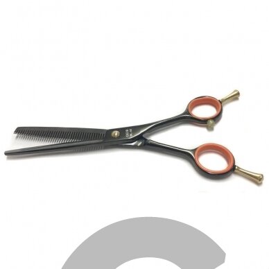 Geib Gator 008 Thinning 6,5 "- profesionalios vienpusės japoniško nerūdijančio plieno filiravimo žirklės su juoda apdaila, 40 dantukų.